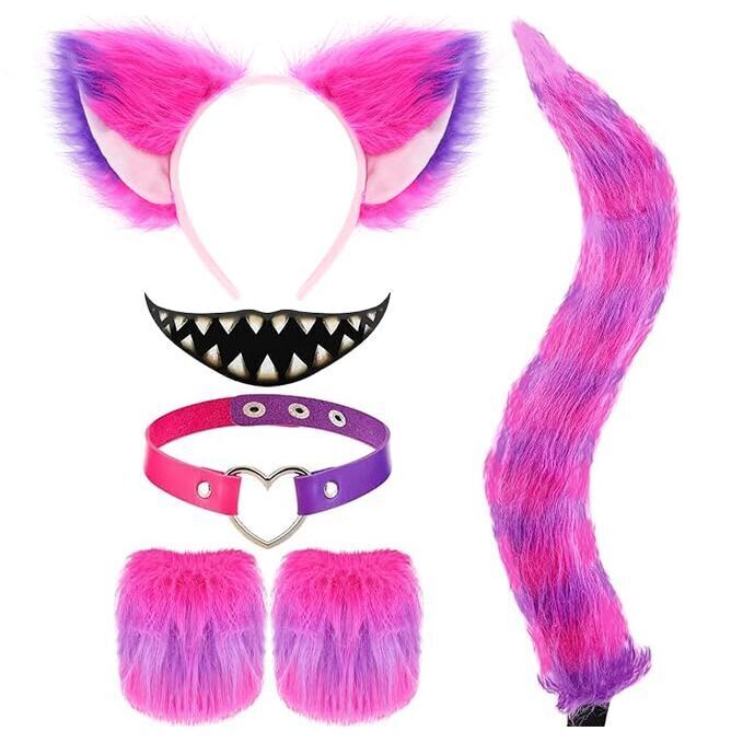 3442 6 Pcs Purple Cat Costume Accessoriess Kits For - Include